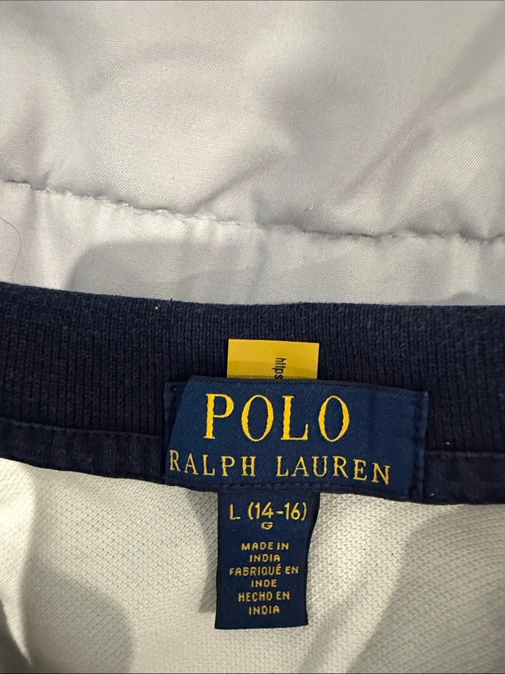 Ralph Lauren Boys Navy & White Striped Polo with Red Pony